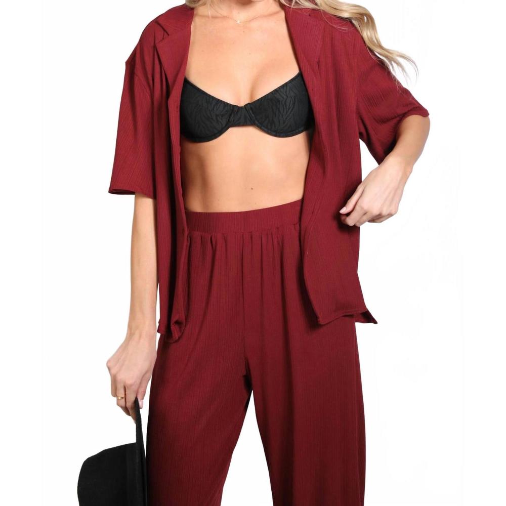 NEW RUSTY koa short sleeve top in cranberry